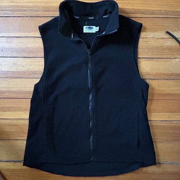 Haley Black Fleece Vest Sz L - Picture 1 of 7